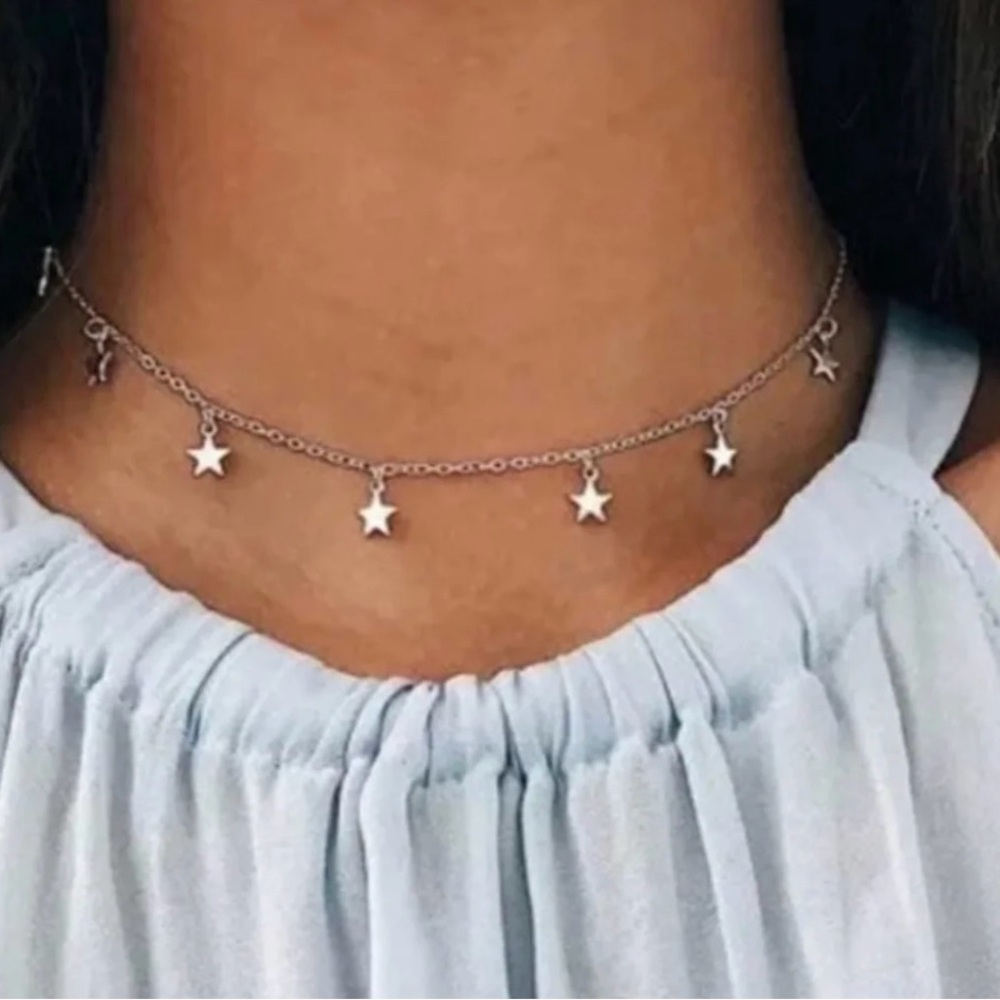 Silver Star Chain Choker